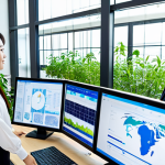 **

A diverse team of Japanese business professionals in a modern, eco-friendly office, analyzing ESG data on holographic displays. Solar panels are visible through the large windows, and plants are integrated into the office design. Fully clothed in business attire, demonstrating teamwork and data-driven decision-making. Safe for work, appropriate content, professional, family-friendly, perfect anatomy, natural proportions, high quality.

**