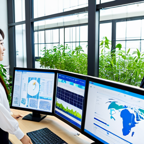 **

A diverse team of Japanese business professionals in a modern, eco-friendly office, analyzing ESG data on holographic displays. Solar panels are visible through the large windows, and plants are integrated into the office design. Fully clothed in business attire, demonstrating teamwork and data-driven decision-making. Safe for work, appropriate content, professional, family-friendly, perfect anatomy, natural proportions, high quality.

**